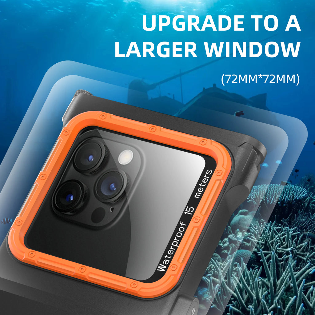 Snewly Upgraded Third-Generation Diving Bluetooth Remote Photography Is Suitable 6.9-Inch Waterproof Diving Phone Cases